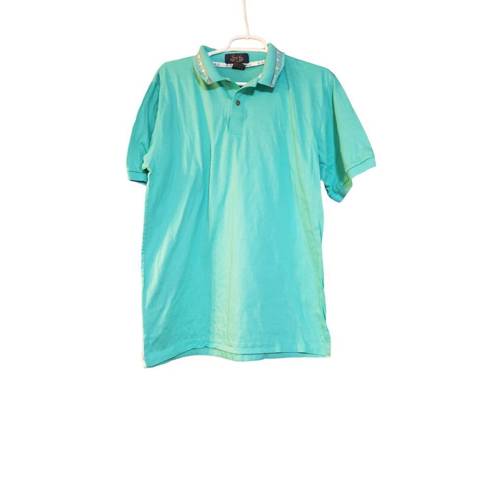 Grand Slam Tour Large 100% Mercerized Cotton Teal Golf Polo Performance Athletic